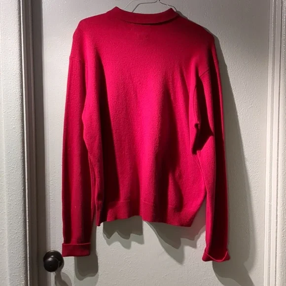 Vintage Vintage Polo Ralph Lauren Lambswool Sweater Polo XL Red - Picture 5 of 6